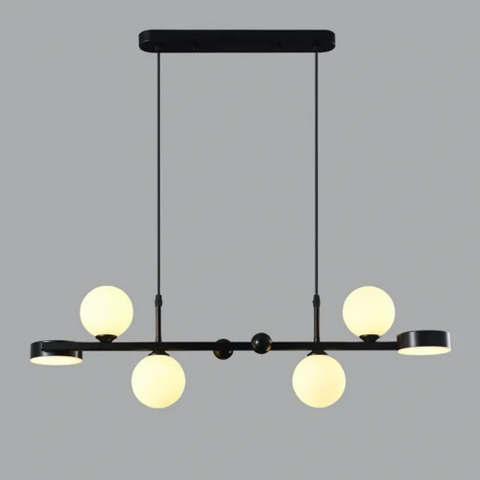 Now Buzlu Siyah Opal Camlı Led Sarkıt Avize