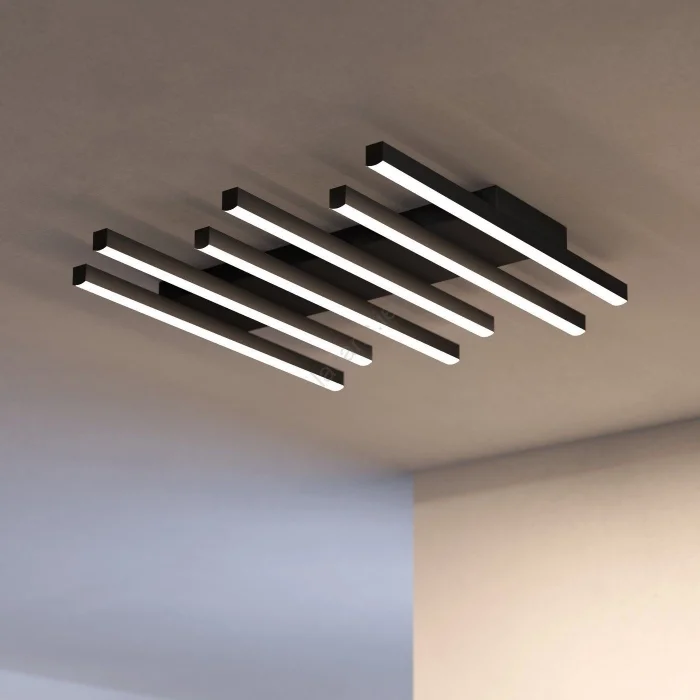 Ego 6li Siyah LED Kumandalı Tavan Avize