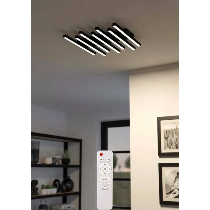 Ego 7li Siyah LED Kumandalı Tavan Avize