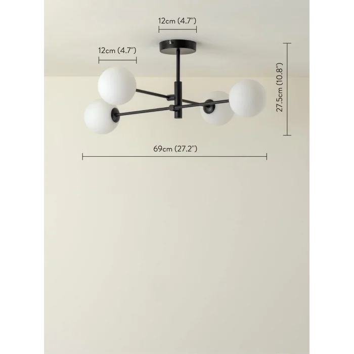 Else 4lü Siyah Sarkıt Avize