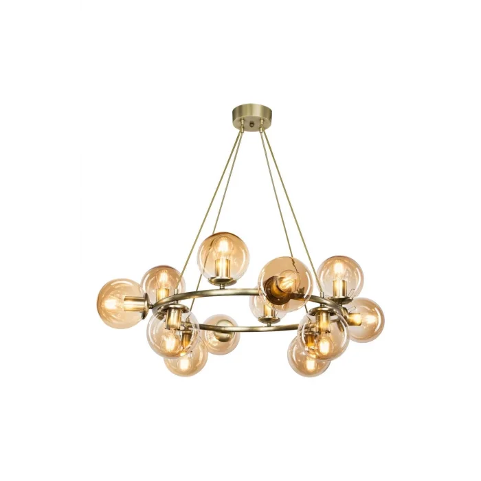 Gold Renki Glop Camlı Çember Avize