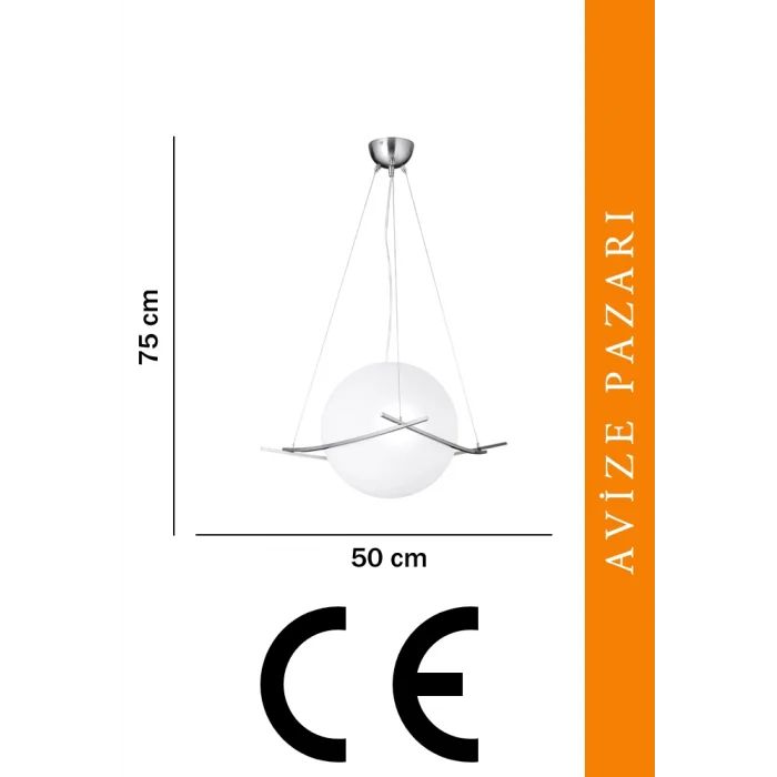 Güney 20lik Glop Cam Kareli Tekli Krom Renkli Sarkıt Avize