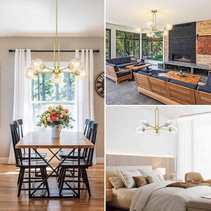 Globe Küre Altın 5li Sarkıt Avize