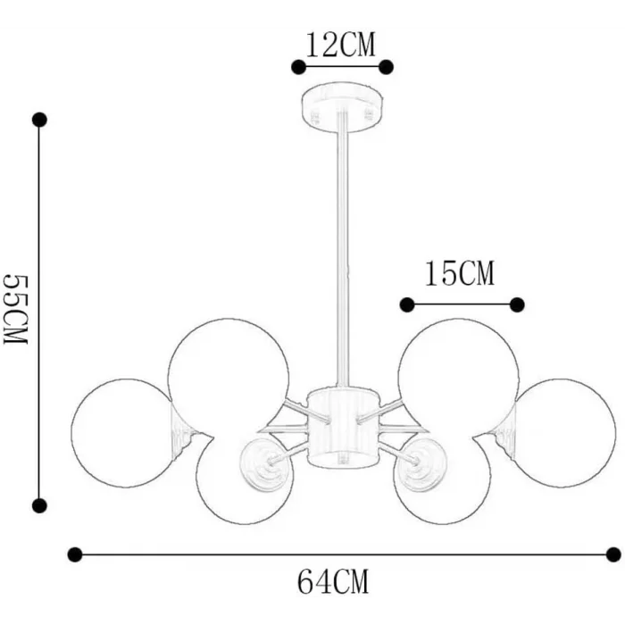 Subox Altın 6li Sarkıt Avize