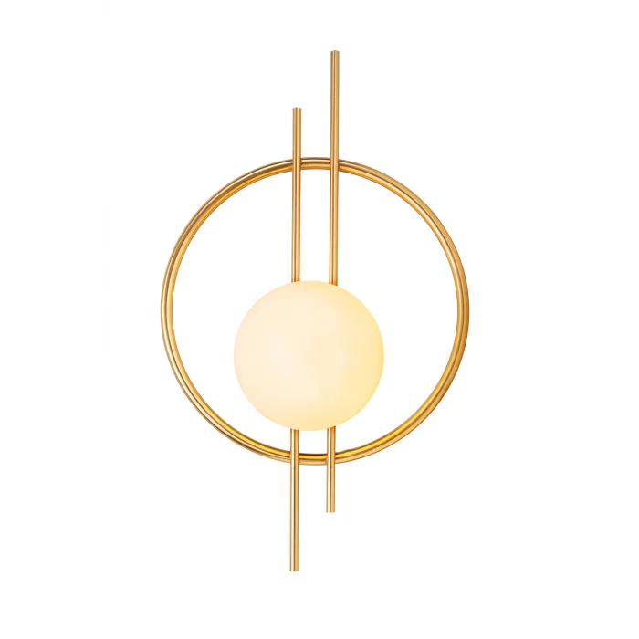 Glop Camlı Modern Ampüllü Aplik Gold