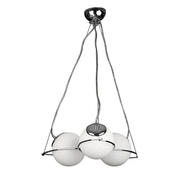 Güney 20lik Glop Cam Üçlü Krom Renkli Camlı Sarkıt Avize