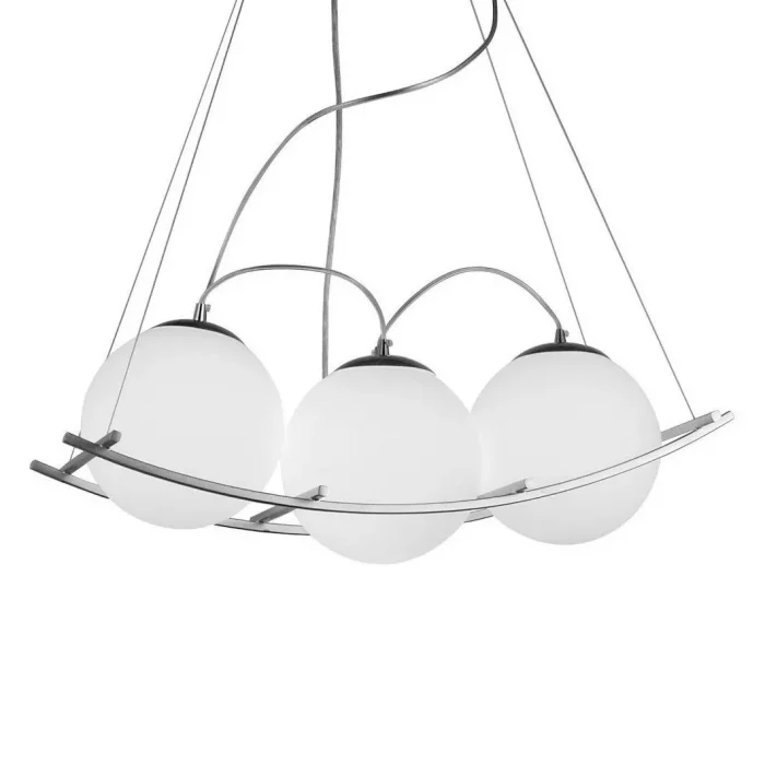 Güney 20lik Glop Cam Üçlü Sıralı Krom Renkli Camlı Sarkıt Avize