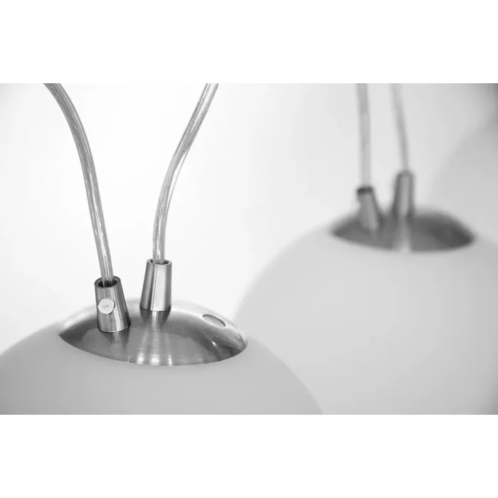 Güney 20lik Glop Cam Üçlü Sıralı Krom Renkli Camlı Sarkıt Avize