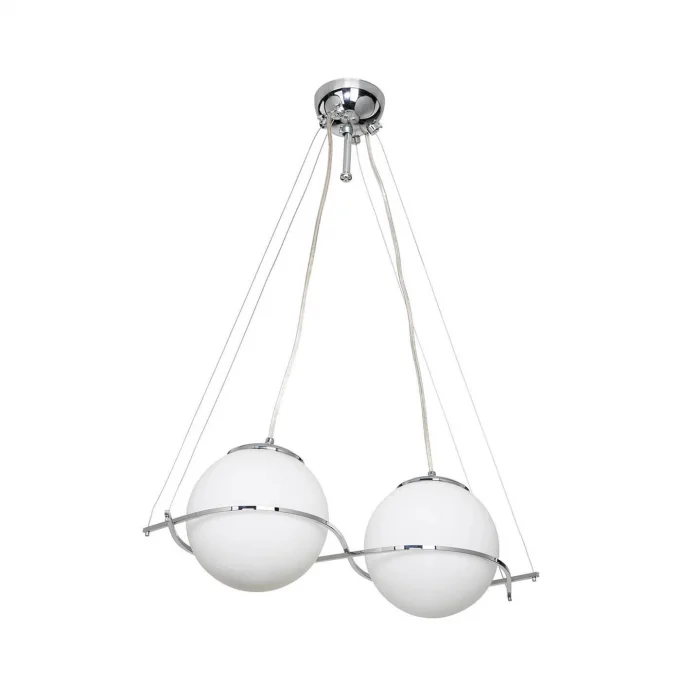 Güney 20lik Glop Cam İkili Krom Renkli Camlı Sarkıt Avize