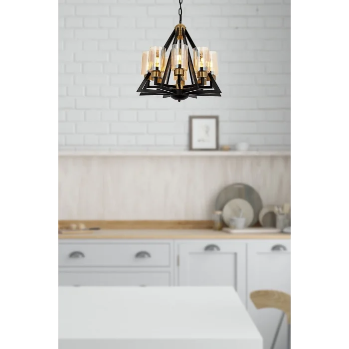 Prizma 8li Klasik Avize Siyah