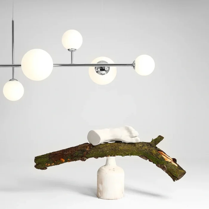 Iso Krom Opal Camlı Ledli Sarkıt Avize