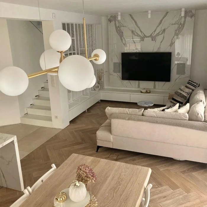 Iso Lak Opal Camlı Ledli Sarkıt Avize