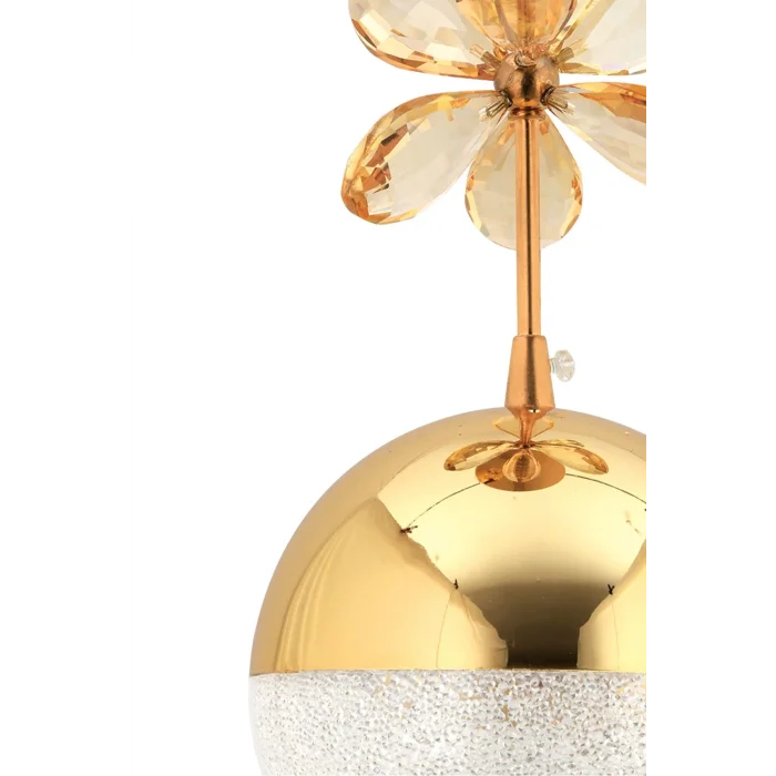 Kelebek 2li Gold Sarkıt Ledli 3 Renk Kademeli Kristal Taşlı Led Avize