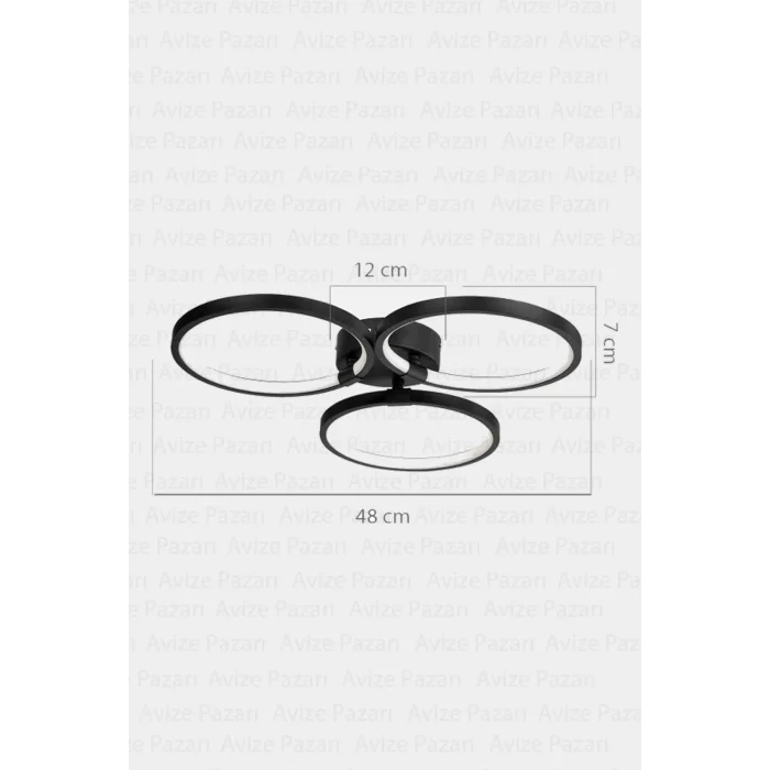 Konda 3lü Led Avize, Salon Avize, Oturma Odası Avize