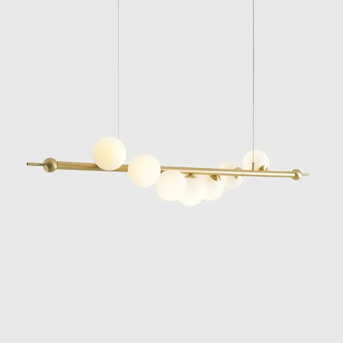 Lami Altın Renkli Opel Camlı Sarkıt Avize