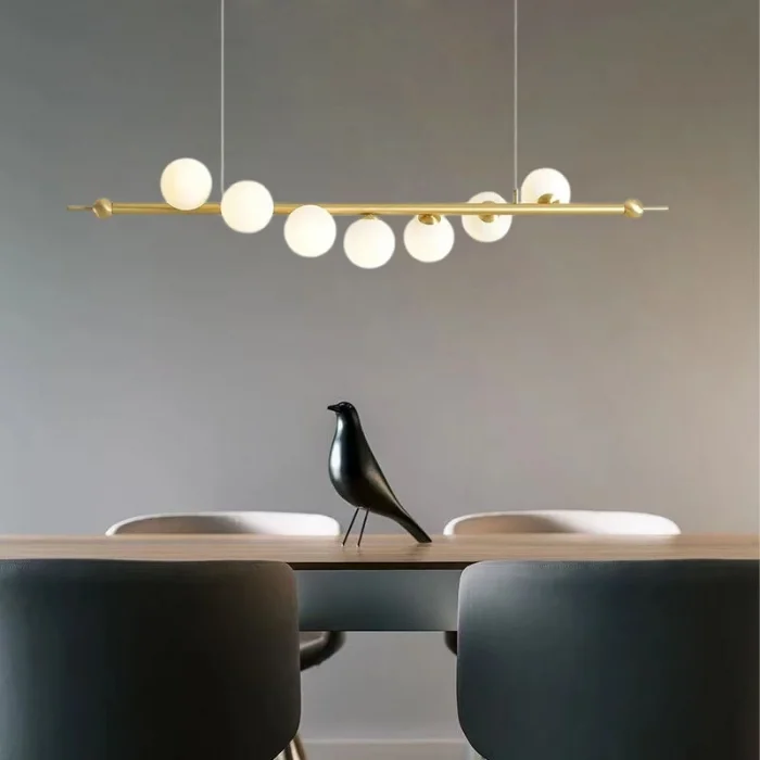 Lami Altın Renkli Opel Camlı Sarkıt Avize