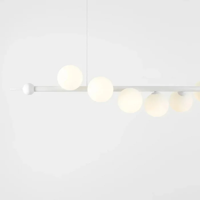 Lami Beyaz Renkli Opel Camlı Sarkıt Avize