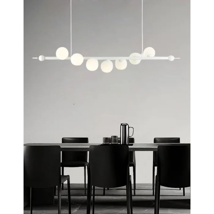 Lami Beyaz Renkli Opel Camlı Sarkıt Avize