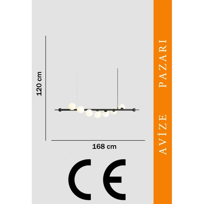 Lami Siyah Renkli Opel Camlı Sarkıt Avize