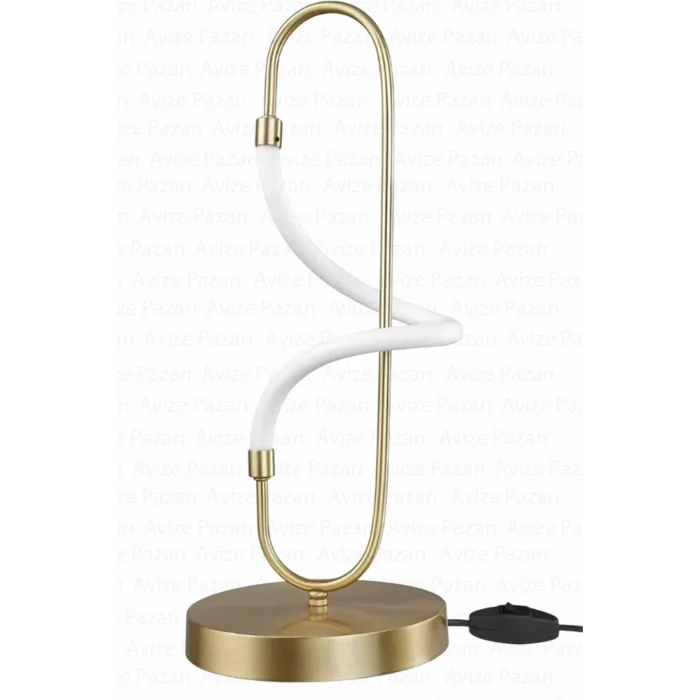 Modern Boru Ledli Masa Lambası Eskitme Altın