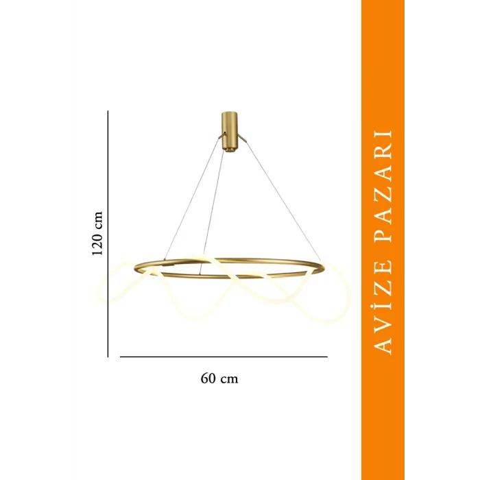 Ledli Yumuşak Boru Yuvarlak Modern Avize