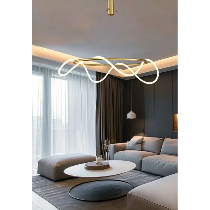 Ledli Yumuşak Boru Yuvarlak Modern Avize