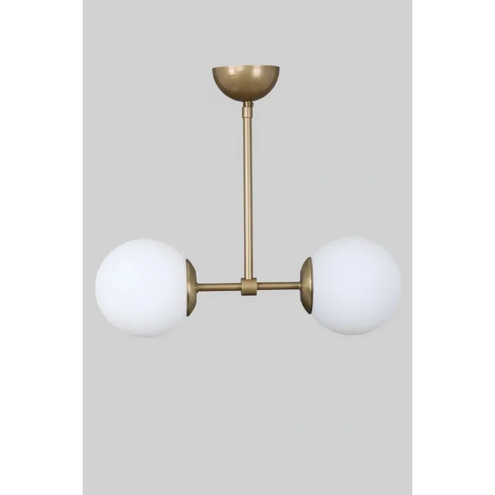 Liblo 2li Eskitme Beyaz Camlı Avize