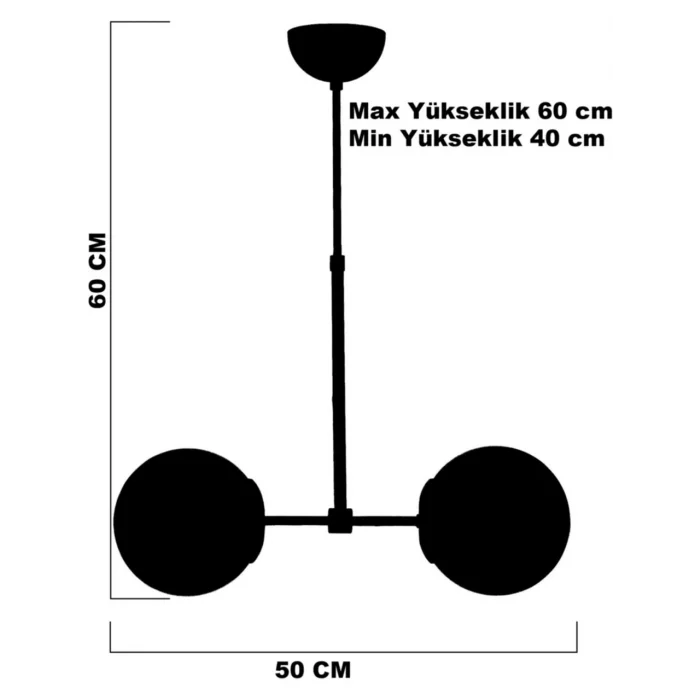 Libya 2li Eskitme Füme Camlı Avize