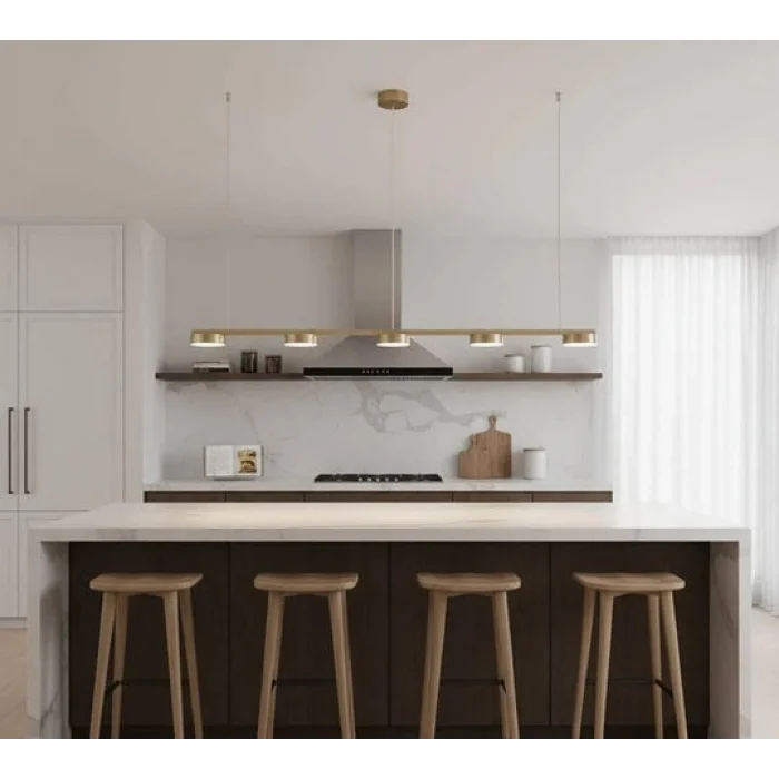 Linear Modern Gold Renkli Ledli Sarkıt Avize