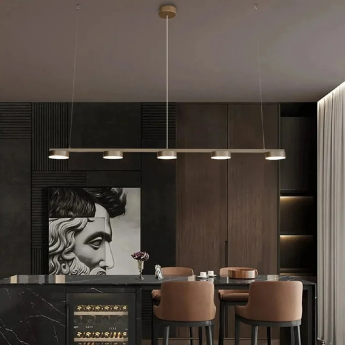 Linear Modern Gold Renkli Ledli Sarkıt Avize