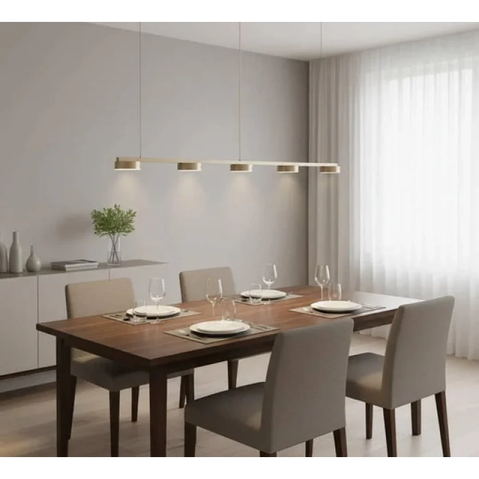 Linear Modern Gold Renkli Ledli Sarkıt Avize