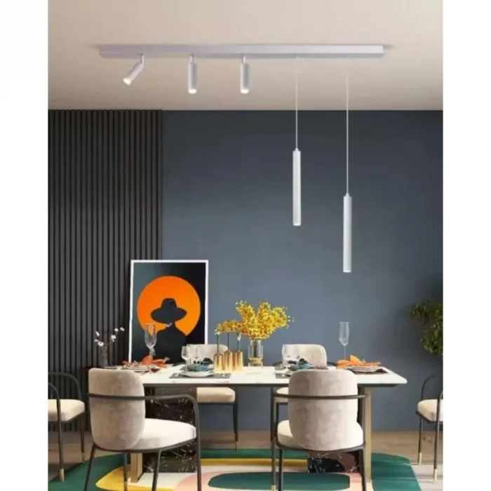 Mion Beyaz Led Spotlu Boru Sarkıt Avize