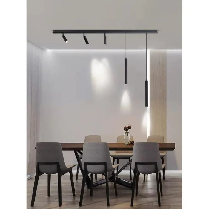 Mion Siyah Led Spotlu Boru Sarkıt Avize