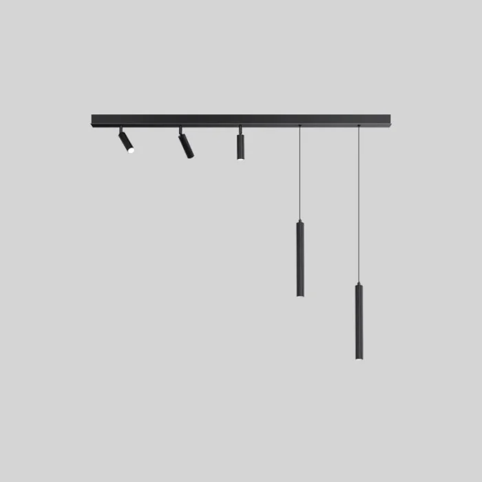 Mion Siyah Led Spotlu Boru Sarkıt Avize