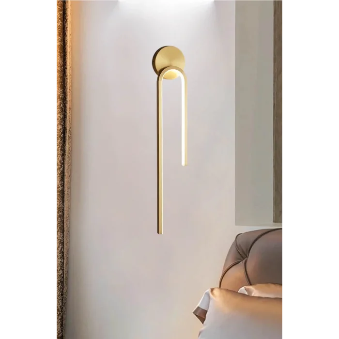 Modern Kablosuz Gold Led Pilli Aplik, Duvar Aplik ve İç Mekan Aplik