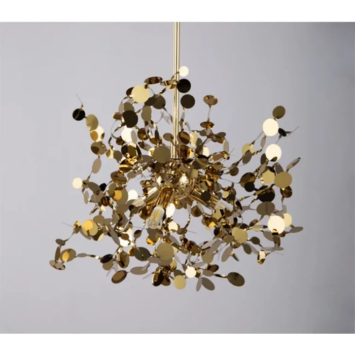 Modern Tekli Pullu Altın Renkli Sarkıt Avize