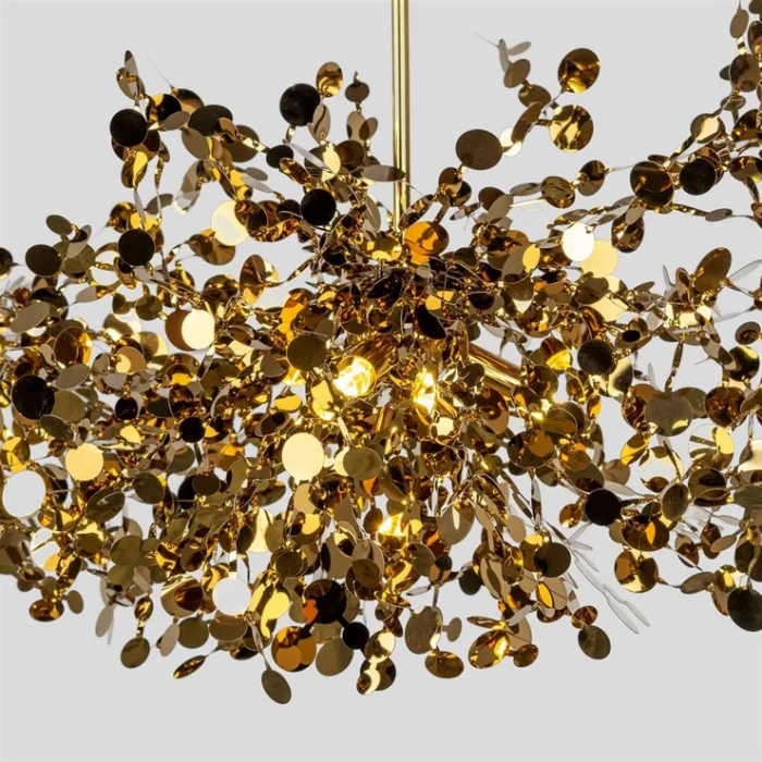 Modern Tekli Pullu Altın Renkli Sarkıt Avize