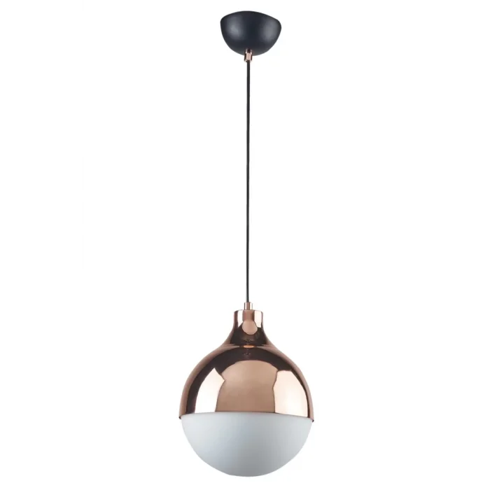 Modern Tekli Sarkıt Retro Bakır Renk Beyaz Camlı Hol Avize