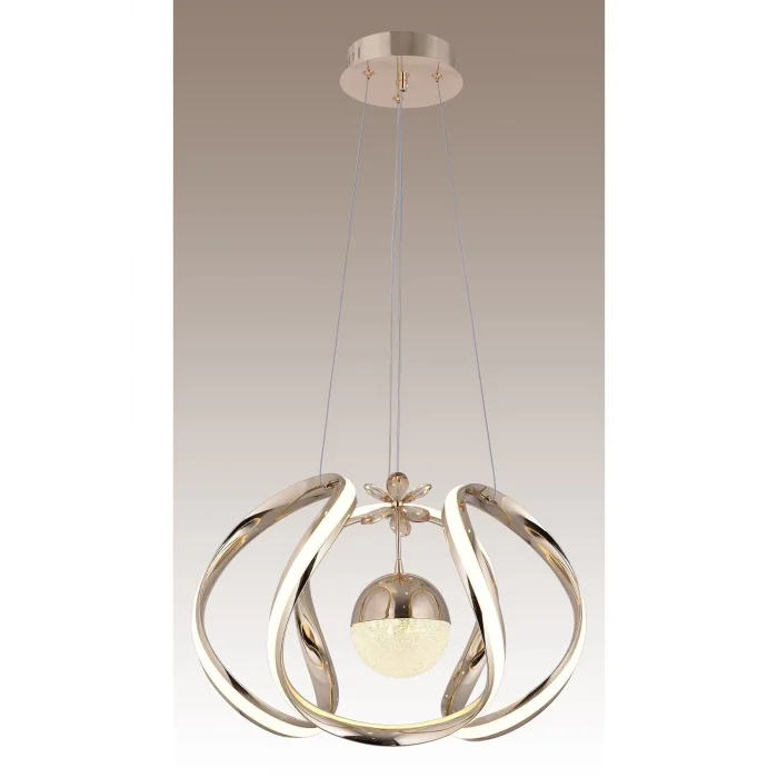 Nilüfer 3 Renk Gold ( Sarı Beyaz ve Gün Işığı ) Luxury Led Kristal Taşlı Avize