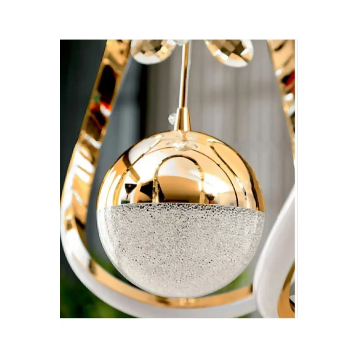 Nilüfer Tek Toplu Üç Renkli Gold Luxury Sarkıt Avize