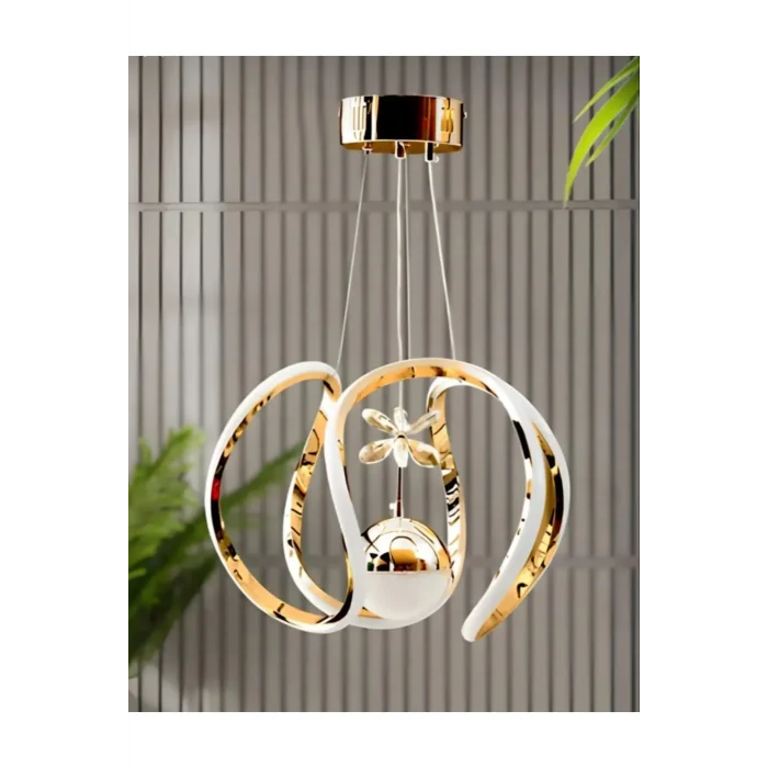 Nilüfer Tek Toplu Üç Renkli Gold Luxury Sarkıt Avize