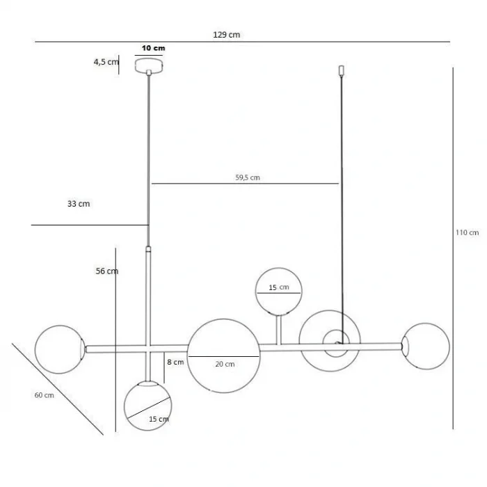 Iso Beyaz Opal Camlı Ledli Sarkıt Avize