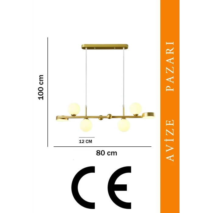 Now Buzlu Altın Opal Camlı Led Sarkıt Avize