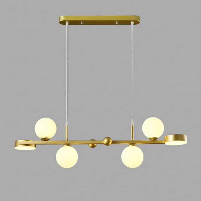 Now Buzlu Altın Opal Camlı Led Sarkıt Avize