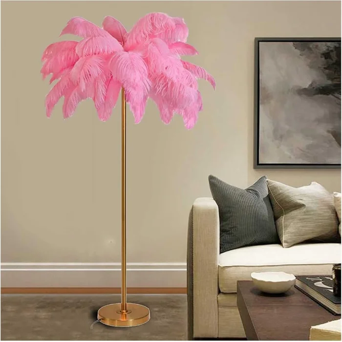 Pembe Deve Kuşu Tüyü Lambader