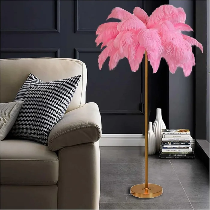 Pembe Deve Kuşu Tüyü Lambader