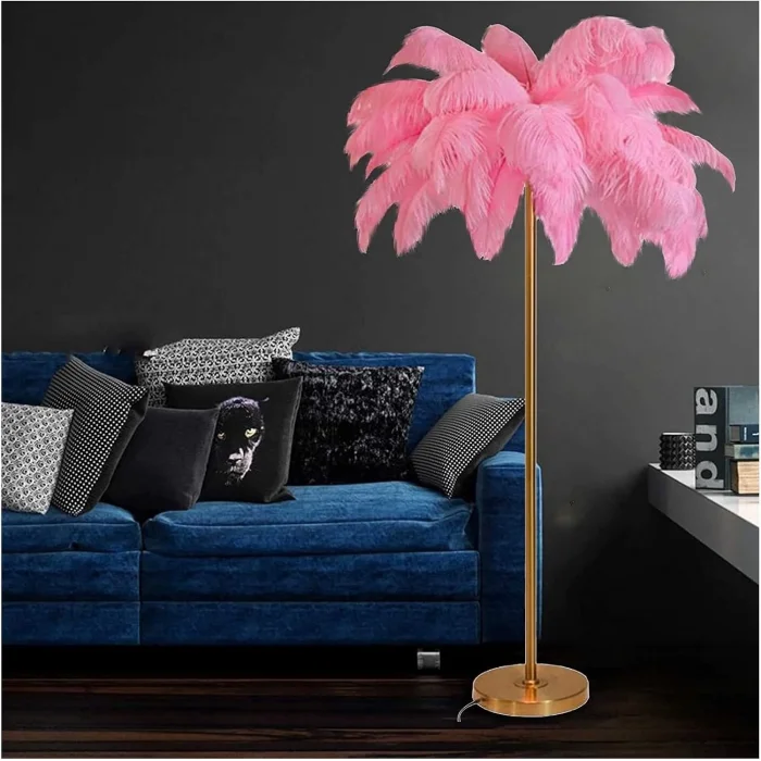 Pembe Deve Kuşu Tüyü Lambader