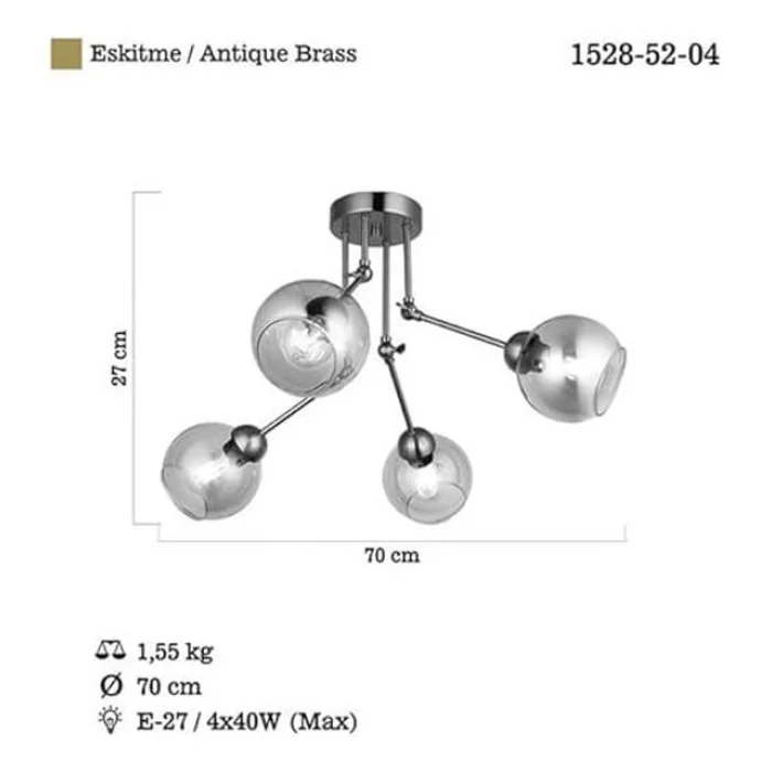 Pore 4lü Antik Lak Plafonyer