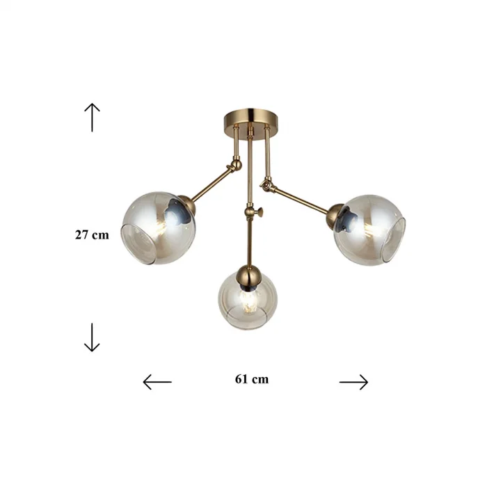 Pore 3lü Antik Lak Plafonyer