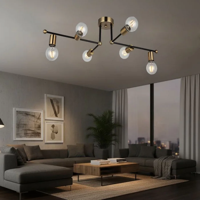 Rena Eskitme Siyah Plafonyer Altılı